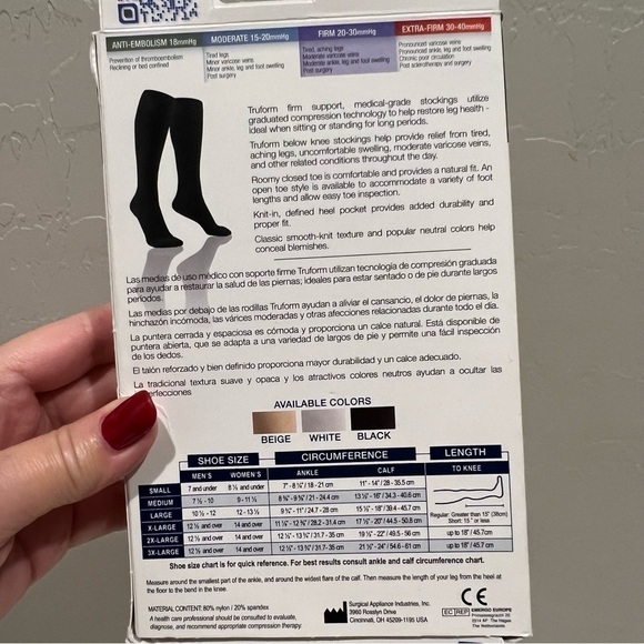 Truform Medical firm Compression Stockings for Men and Women sz Small black, NIB - Picture 6 of 10